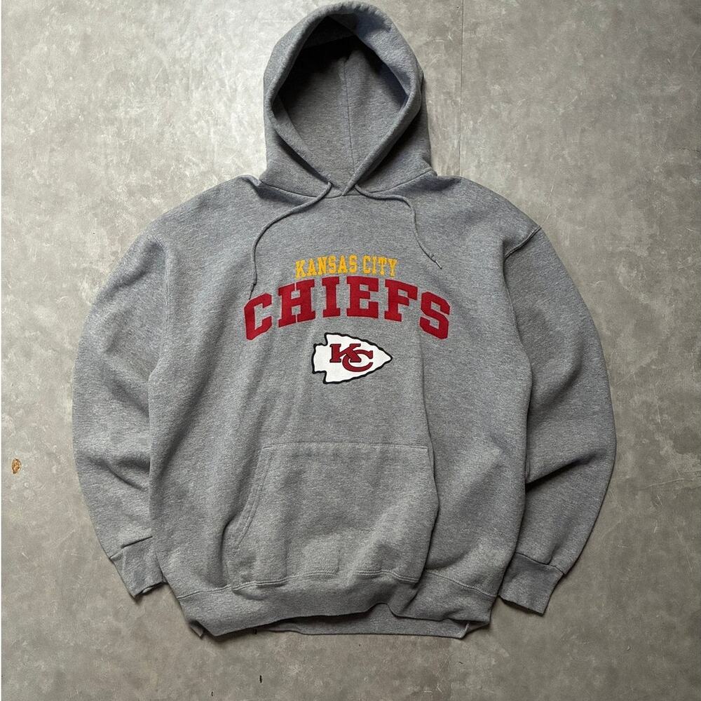 2000s Vintage Kansas City Chiefs Grey Hoodie -L